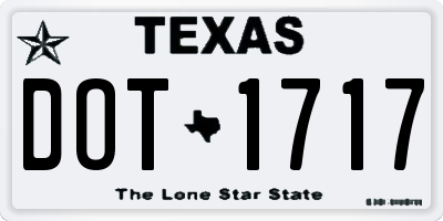 TX license plate DOT1717