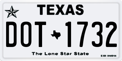 TX license plate DOT1732