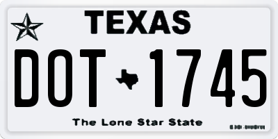 TX license plate DOT1745