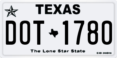 TX license plate DOT1780
