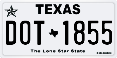 TX license plate DOT1855