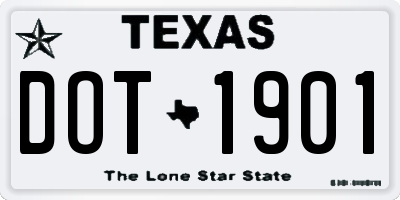 TX license plate DOT1901
