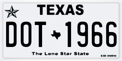 TX license plate DOT1966