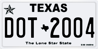 TX license plate DOT2004