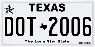 TX license plate DOT2006