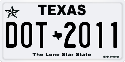 TX license plate DOT2011