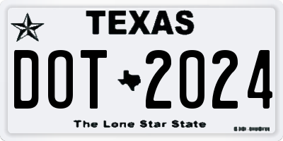 TX license plate DOT2024