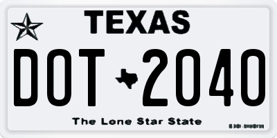 TX license plate DOT2040