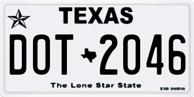 TX license plate DOT2046