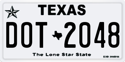 TX license plate DOT2048
