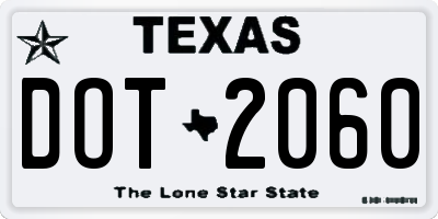 TX license plate DOT2060