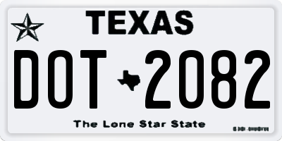 TX license plate DOT2082