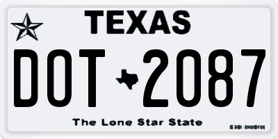TX license plate DOT2087