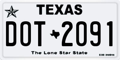 TX license plate DOT2091