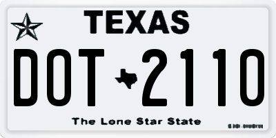TX license plate DOT2110
