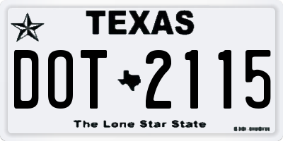 TX license plate DOT2115