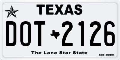 TX license plate DOT2126