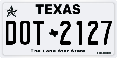 TX license plate DOT2127