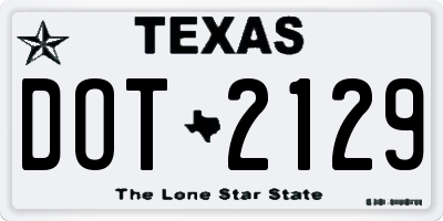 TX license plate DOT2129