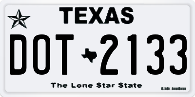 TX license plate DOT2133