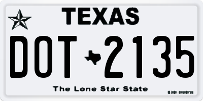 TX license plate DOT2135