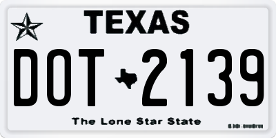 TX license plate DOT2139