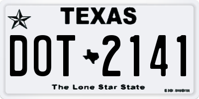 TX license plate DOT2141
