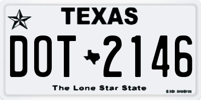 TX license plate DOT2146