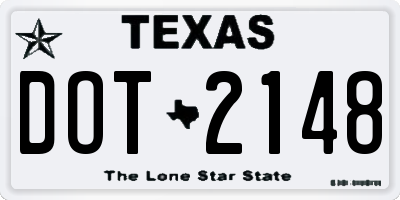 TX license plate DOT2148