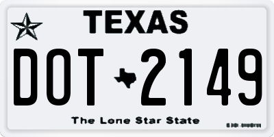 TX license plate DOT2149