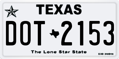 TX license plate DOT2153