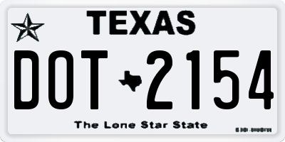 TX license plate DOT2154