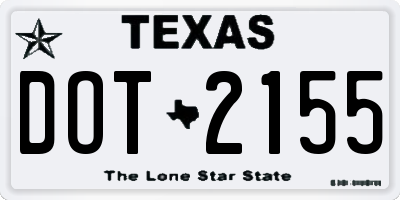 TX license plate DOT2155