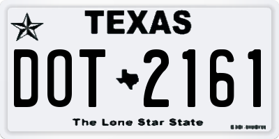 TX license plate DOT2161