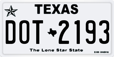 TX license plate DOT2193