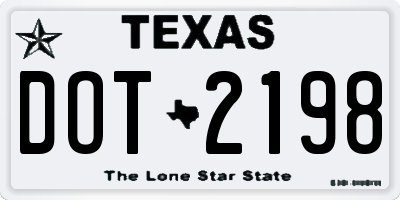 TX license plate DOT2198