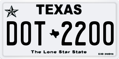 TX license plate DOT2200