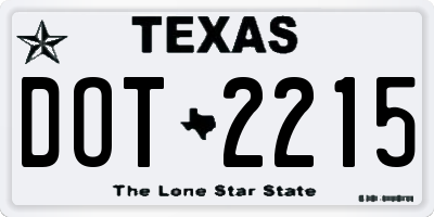 TX license plate DOT2215