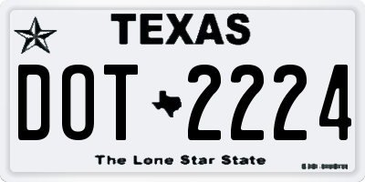 TX license plate DOT2224