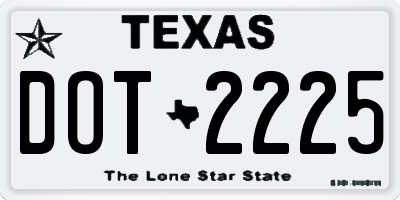 TX license plate DOT2225