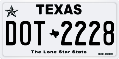 TX license plate DOT2228