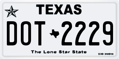 TX license plate DOT2229