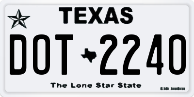 TX license plate DOT2240