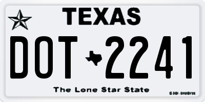 TX license plate DOT2241