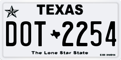 TX license plate DOT2254