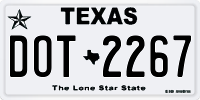 TX license plate DOT2267