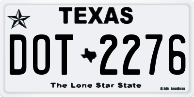 TX license plate DOT2276