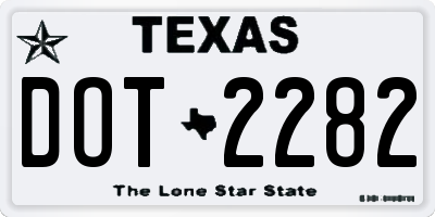 TX license plate DOT2282