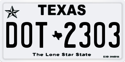 TX license plate DOT2303