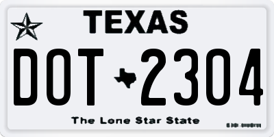 TX license plate DOT2304